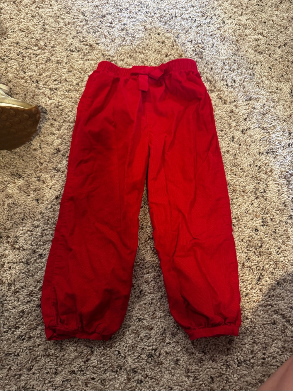Little English Bright Red Elastic Waist Jogger Pants